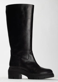 Чорні чоботи Stuart Weitzman Norah Tall із гладкої шкіри, фото